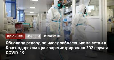 Обновили рекорд по числу заболевших: за сутки в Краснодарском крае зарегистрировали 202 случая COVID-19