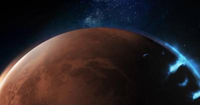 Ученые зафиксировал невиданные ранее полярные сияния на Марсе (фото)