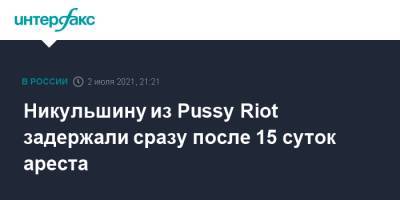Никульшину из Pussy Riot задержали сразу после 15 суток ареста