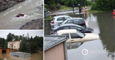 Потоп в Польше - реки вышли из берегов, затопило дома, видео