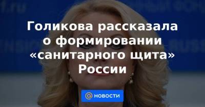 Голикова рассказала о формировании «санитарного щита» России