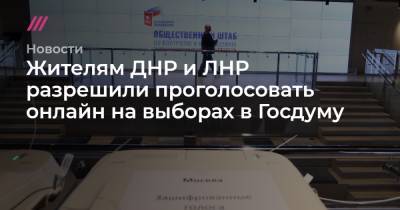 Жителям ДНР и ЛНР разрешили проголосовать онлайн на выборах в Госдуму