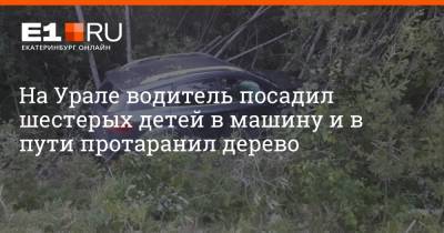 На Урале водитель посадил шестерых детей в машину и в пути протаранил дерево