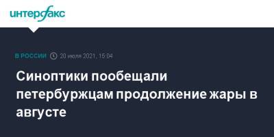 Синоптики пообещали петербуржцам продолжение жары в августе