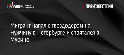 Мигрант напал с гвоздодером на мужчину в Петербурге и спрятался в Мурино