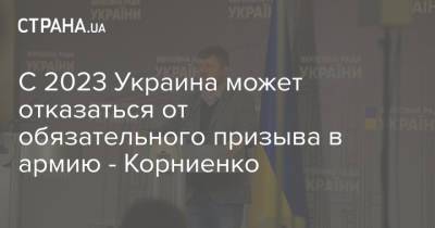 С 2023 Украина может отказаться от обязательного призыва в армию - Корниенко