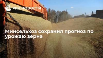 Минсельхоз сохраняет прогноз по урожаю зерна в России в 2021 г в 127,4 млн тонн