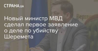 Новый министр МВД сделал первое заявление о деле по убийству Шеремета