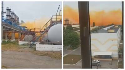 ЧП на крупном химзаводе в Украине, город накрыло рыжим дымом: кадры и подробности