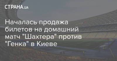 Началась продажа билетов на домашний матч "Шахтера" против "Генка" в Киеве