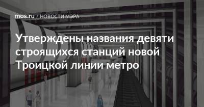 Утверждены названия девяти строящихся станций новой Троицкой линии метро