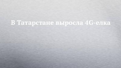 В Татарстане выросла 4G-елка