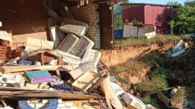 Провала грунта в Балахне: обрушилась часть жилого дома