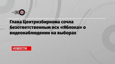 Глава Центризбиркома сочла безответственным иск «Яблока» о видеонаблюдении на выборах