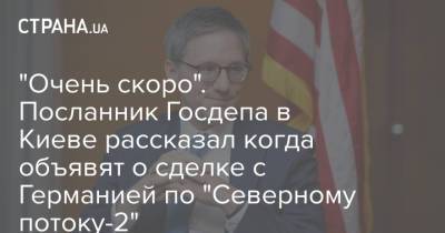 "Очень скоро". Посланник Госдепа в Киеве рассказал когда объявят о сделке с Германией по "Северному потоку-2"