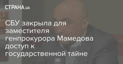 СБУ закрыла для заместителя генпрокурора Мамедова доступ к государственной тайне