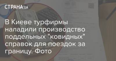 В Киеве турфирмы наладили производство поддельных "ковидных" справок для поездок за границу. Фото
