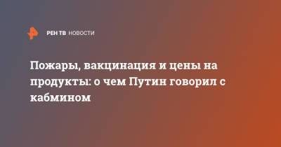 Пожары, вакцинация и цены на продукты: о чем Путин говорил с кабмином