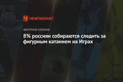 8% россиян собираются следить за фигурным катанием на Играх