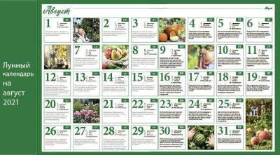 Лунный посевной календарь садовода, цветовода и огородника на август 2021 года