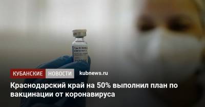 Краснодарский край на 50% выполнил план по вакцинации от коронавируса