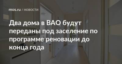 Сергей Левкин - Два дома в ВАО будут переданы под заселение по программе реновации до конца года - mos.ru - Москва - район Перово