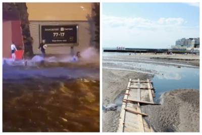 "Бог наказывает Аркадию " : в Одессе показали, как часть пляжа смыло в море, кадры