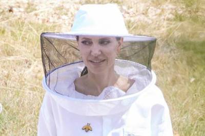 Анджелина Джоли прилетела в Прованс: костюм пасечника и ужин с выпускницами программы "От женщин пчелам"
