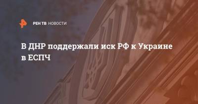 В ДНР поддержали иск РФ к Украине в ЕСПЧ - ren.tv - Россия - Украина - ДНР