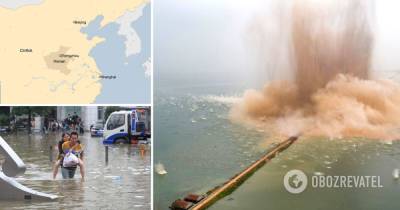 В Китае взорвали дамбу длиной четыре километра