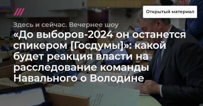 «До выборов-2024 он останется спикером [Госдумы]»: какой будет реакция власти на расследование команды Навального о Володине
