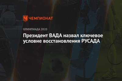 Витольд Банька - Президент ВАДА назвал ключевое условие восстановления РУСАДА - championat.com - Россия