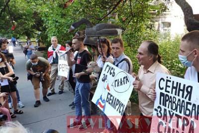 К белорусскому посольству в Киеве принесли гусей и потребовали ухода Лукашенко