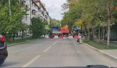 Из-за перекрытия дороги на улице Советской в районе Гудвина дорожная пробка