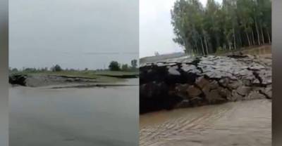 Жители сняли пугающее видео, как земля поднялась из воды, которая расступилась у них на глазах