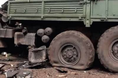 На Донбассе уничтожили «КамАЗ» террористов «ДНР», видео