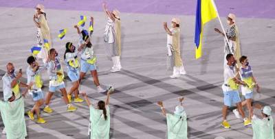 Появилось видео выхода сборной Украины на олимпийском параде в Токио