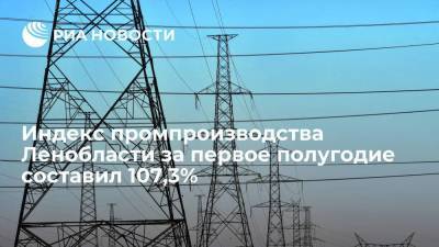 Индекс промпроизводства Ленобласти за первое полугодие составил 107,3%