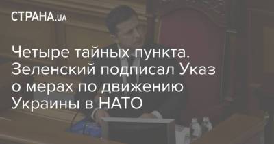 Четыре тайных пункта. Зеленский подписал Указ о мерах по движению Украины в НАТО