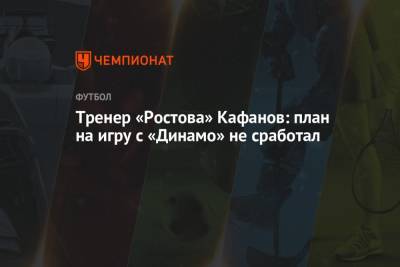 Тренер «Ростова» Кафанов: план на игру с «Динамо» не сработал