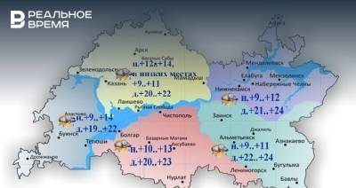 Сегодня в Татарстане ожидается до +24 градусов, дождь и гроза