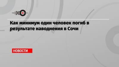 Как минимум один человек погиб в результате наводнения в Сочи