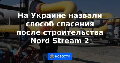На Украине назвали способ спасения после строительства Nord Stream 2