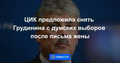 ЦИК предложила снять Грудинина с думских выборов после письма жены