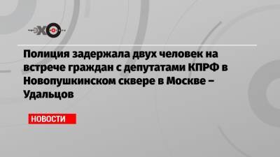 Полиция задержала двух человек на встрече граждан с депутатами КПРФ в Новопушкинском сквере в Москве – Удальцов