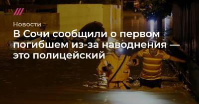 В Сочи сообщили о первом погибшем из-за наводнения — это полицейский