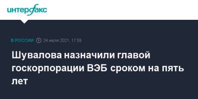 Шувалова назначили главой госкорпорации ВЭБ сроком на пять лет