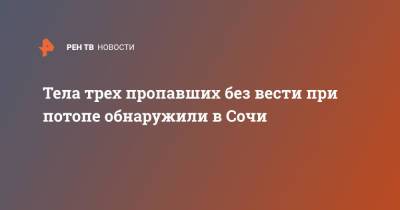 Тела трех пропавших без вести при потопе обнаружили в Сочи