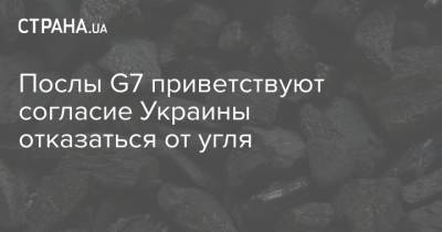 Послы G7 приветствуют согласие Украины отказаться от угля