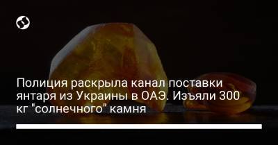 Полиция раскрыла канал поставки янтаря из Украины в ОАЭ. Изъяли 300 кг "солнечного" камня